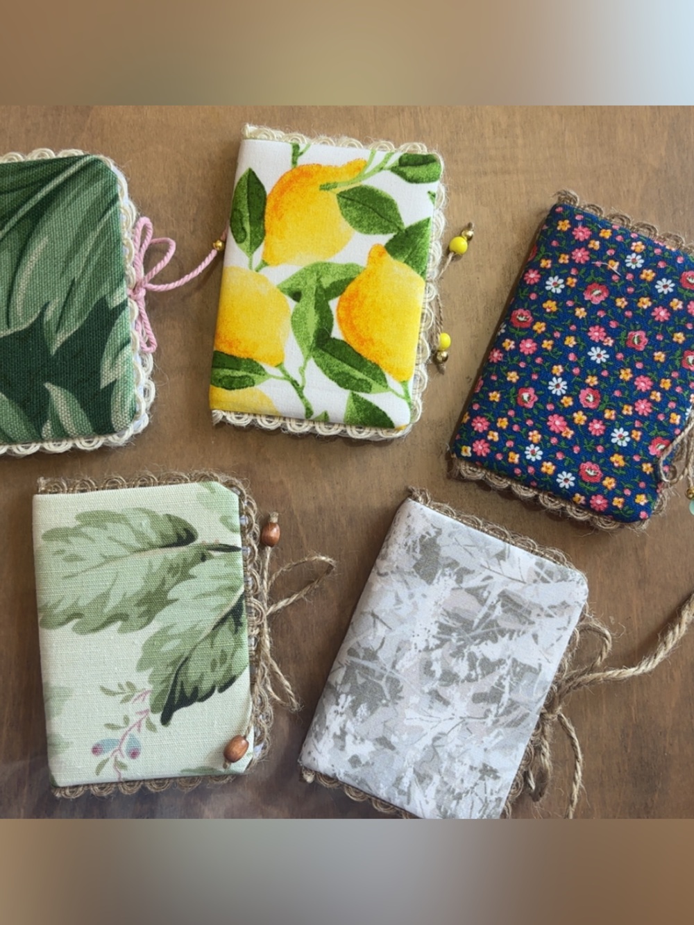 Handmade Fabric Covered Pocket Notebooks 60 Pages Lined